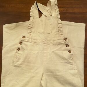 Sezane EUC ruffle strap wide leg overall. Size 40(us 8)